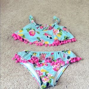 Betsy Johnson Floral Bikini Size 8 Kids Beach Pool
